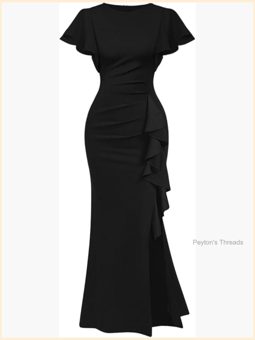 Women's Elegant High Split Ruched Bodycon Mermaid Evening Cocktail Maxi Dress - Picture 1 of 7